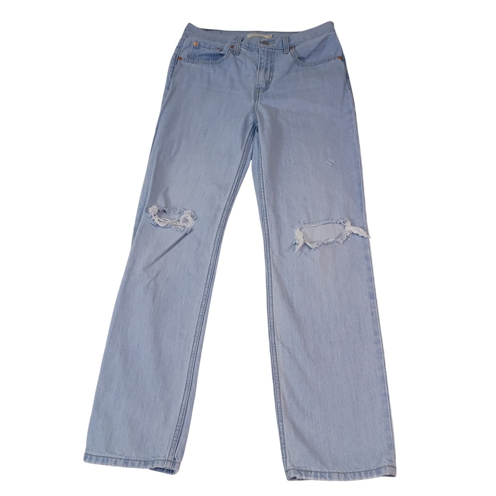 Levis Low Pro‎ Straight Jeans Light Wash Distressed Ripped Denim A0964-0011 27